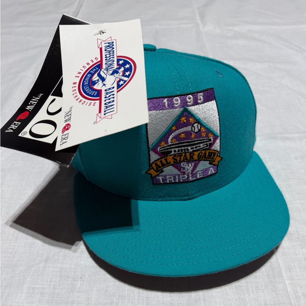 Vintage 90s Deadstock 1995 Triple A Baseball All Star New Era 5950 Wool Hat